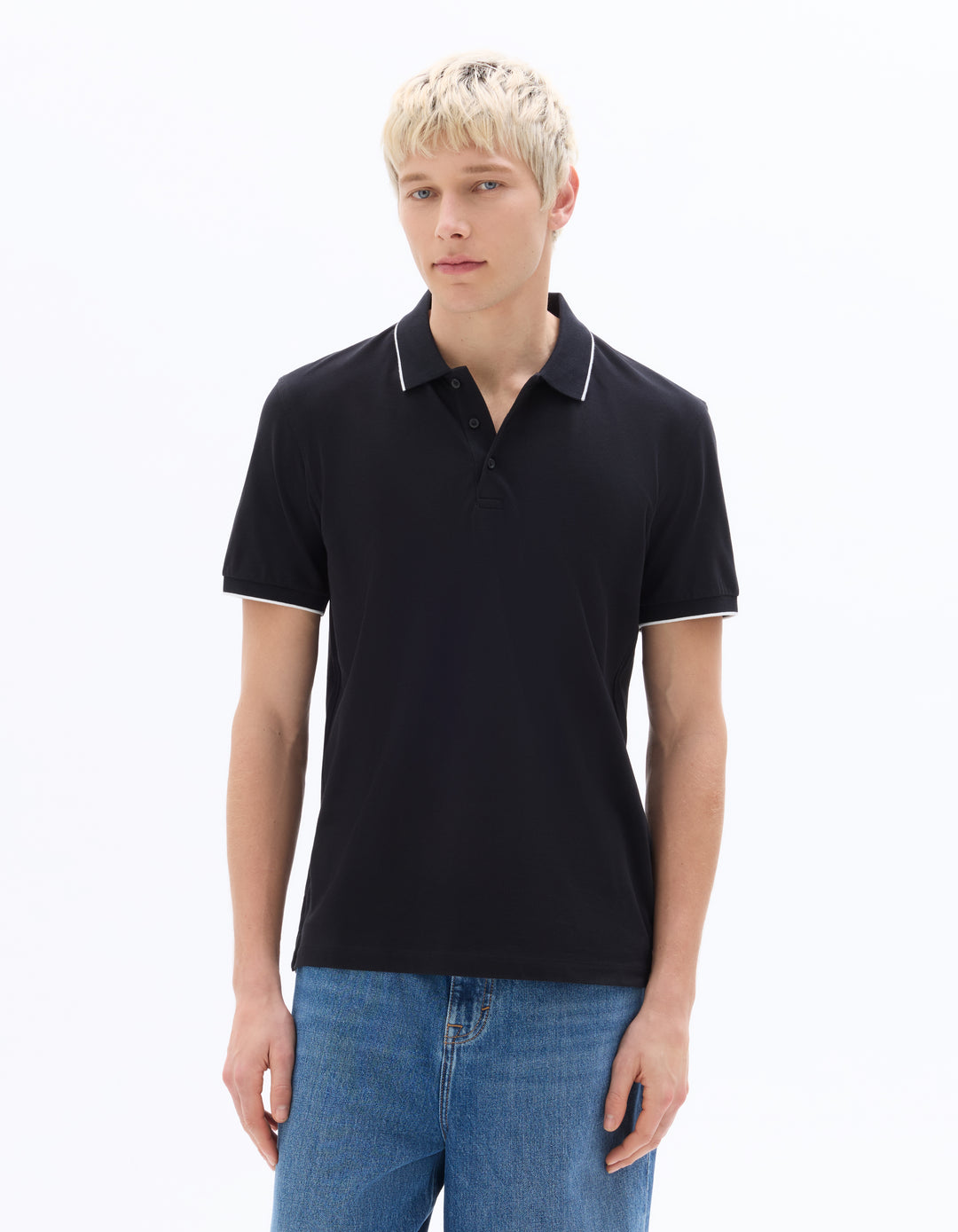 Men - Knitted - Polo Shirt - Short sleeves