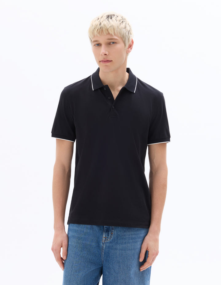 Men - Knitted - Polo Shirt - Short sleeves