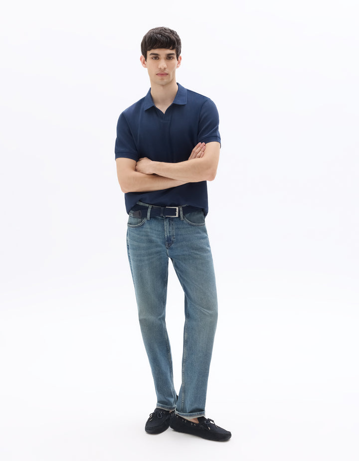 Men - Knitted - Polo Shirt - Short sleeves