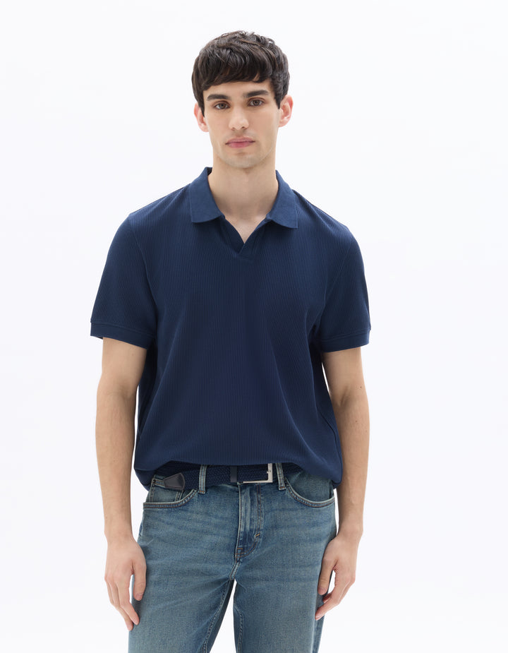Men - Knitted - Polo Shirt - Short sleeves