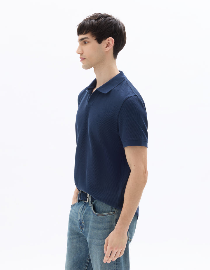 Men - Knitted - Polo Shirt - Short sleeves