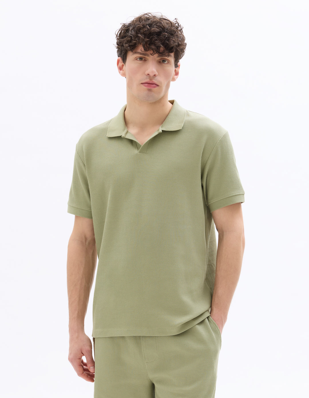 Men - Knitted - Polo Shirt - Short sleeves