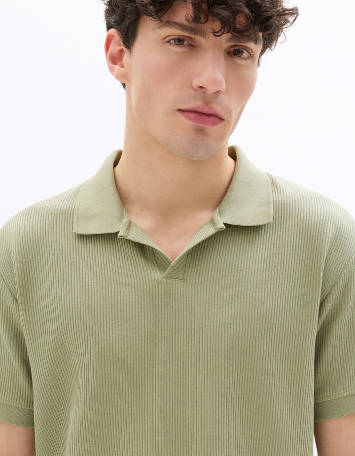 Men - Knitted - Polo Shirt - Short sleeves