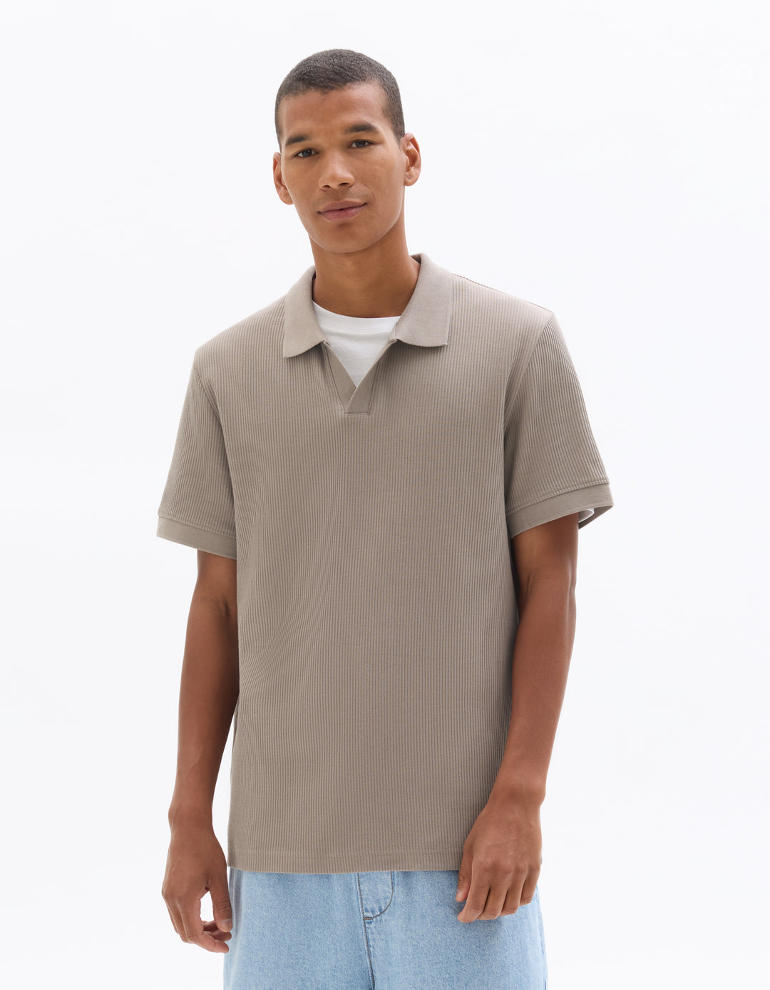 Men - Knitted - Polo Shirt - Short sleeves