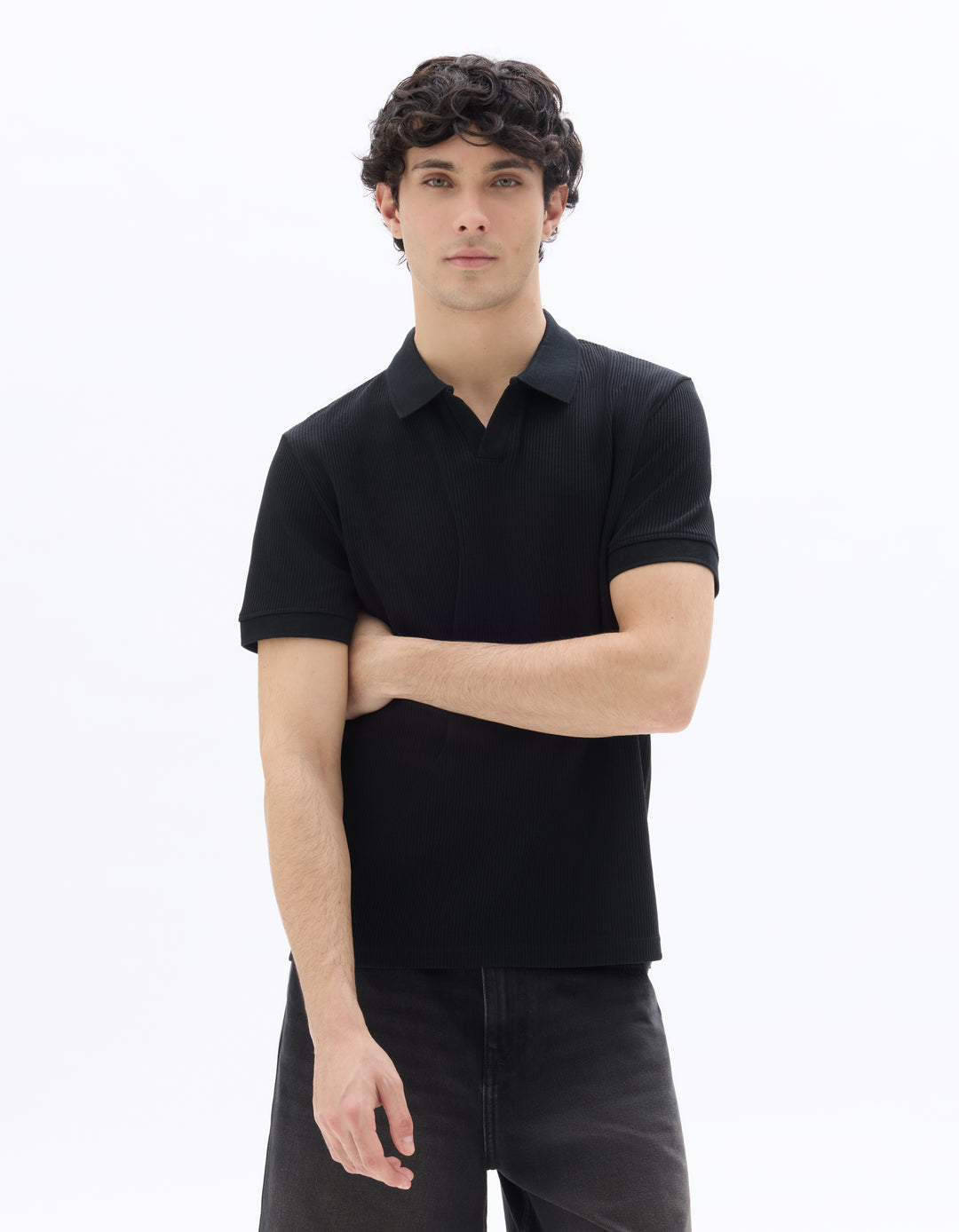 Men - Knitted - Polo Shirt - Short sleeves