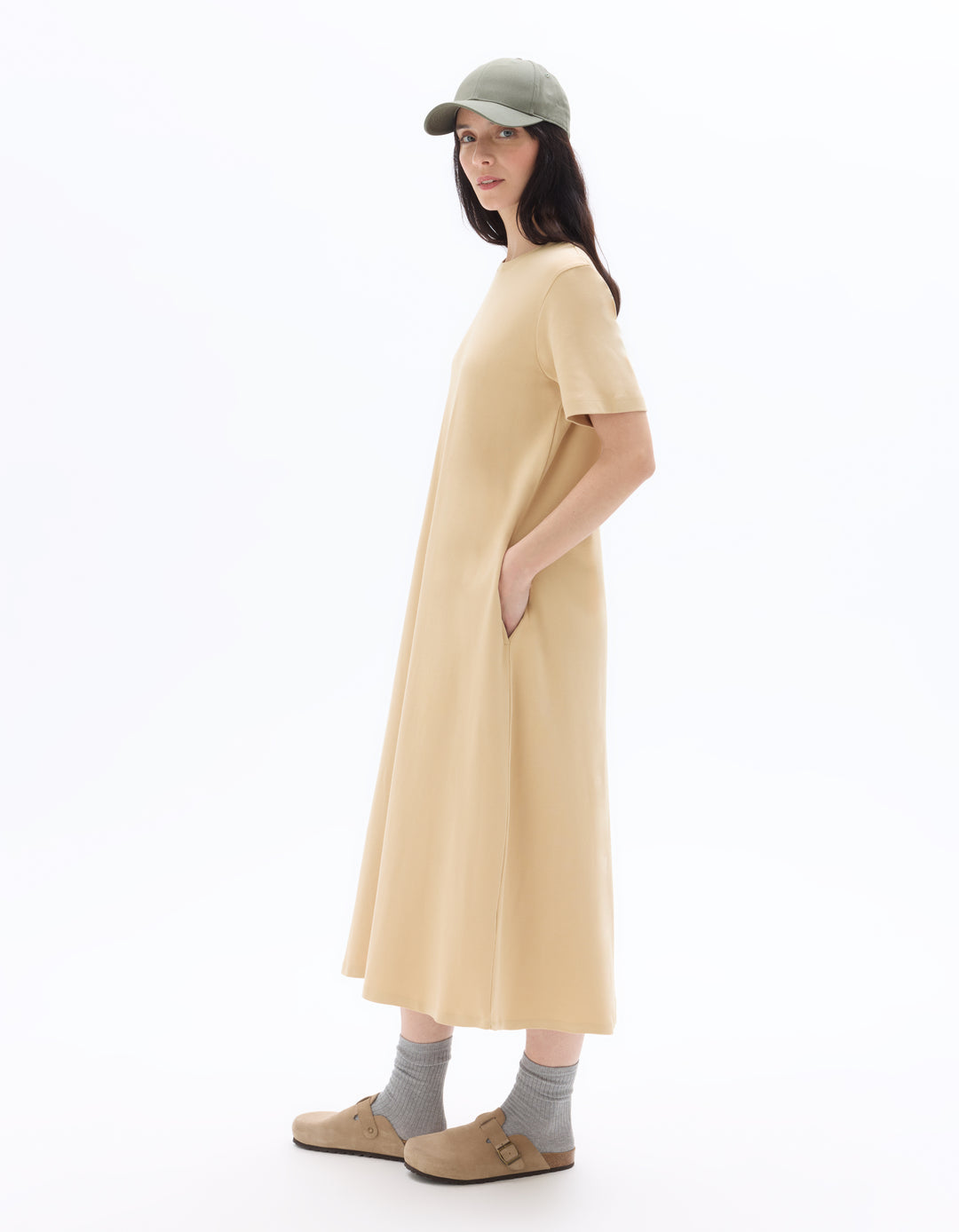Off- cotton midi dress