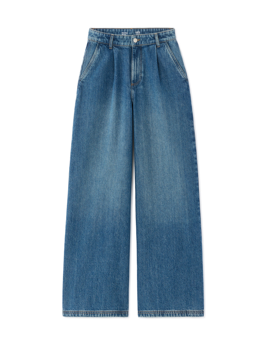 Wide-leg jeans with front pleats