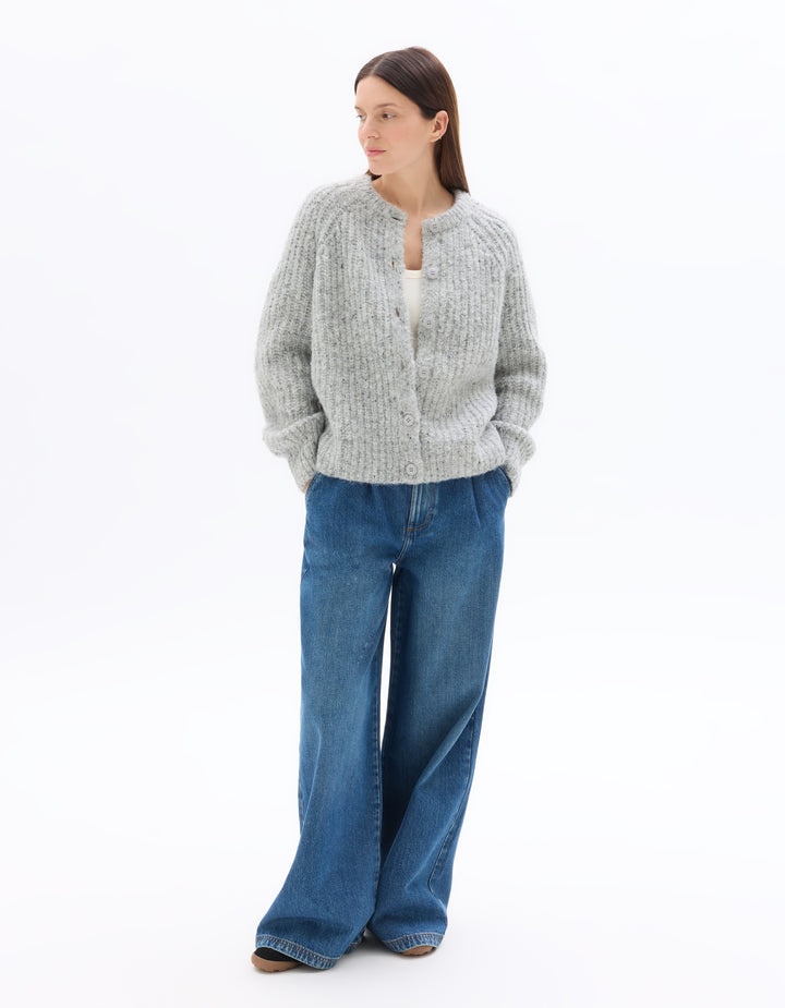 Wide-leg jeans with front pleats