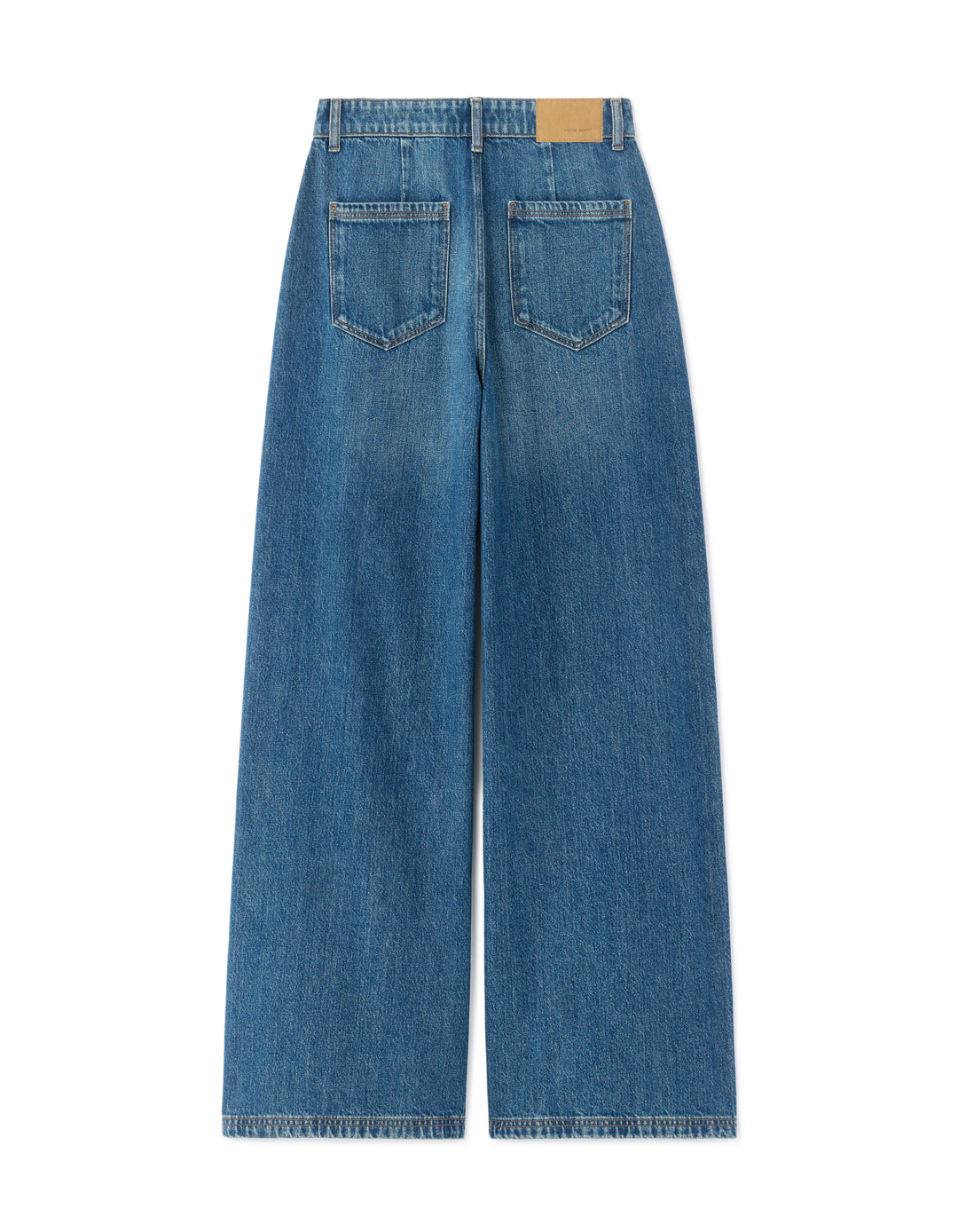 Wide-leg jeans with front pleats