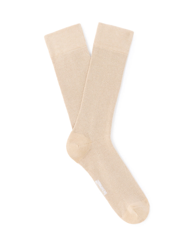 Stretch piqu cotton knee-high socks