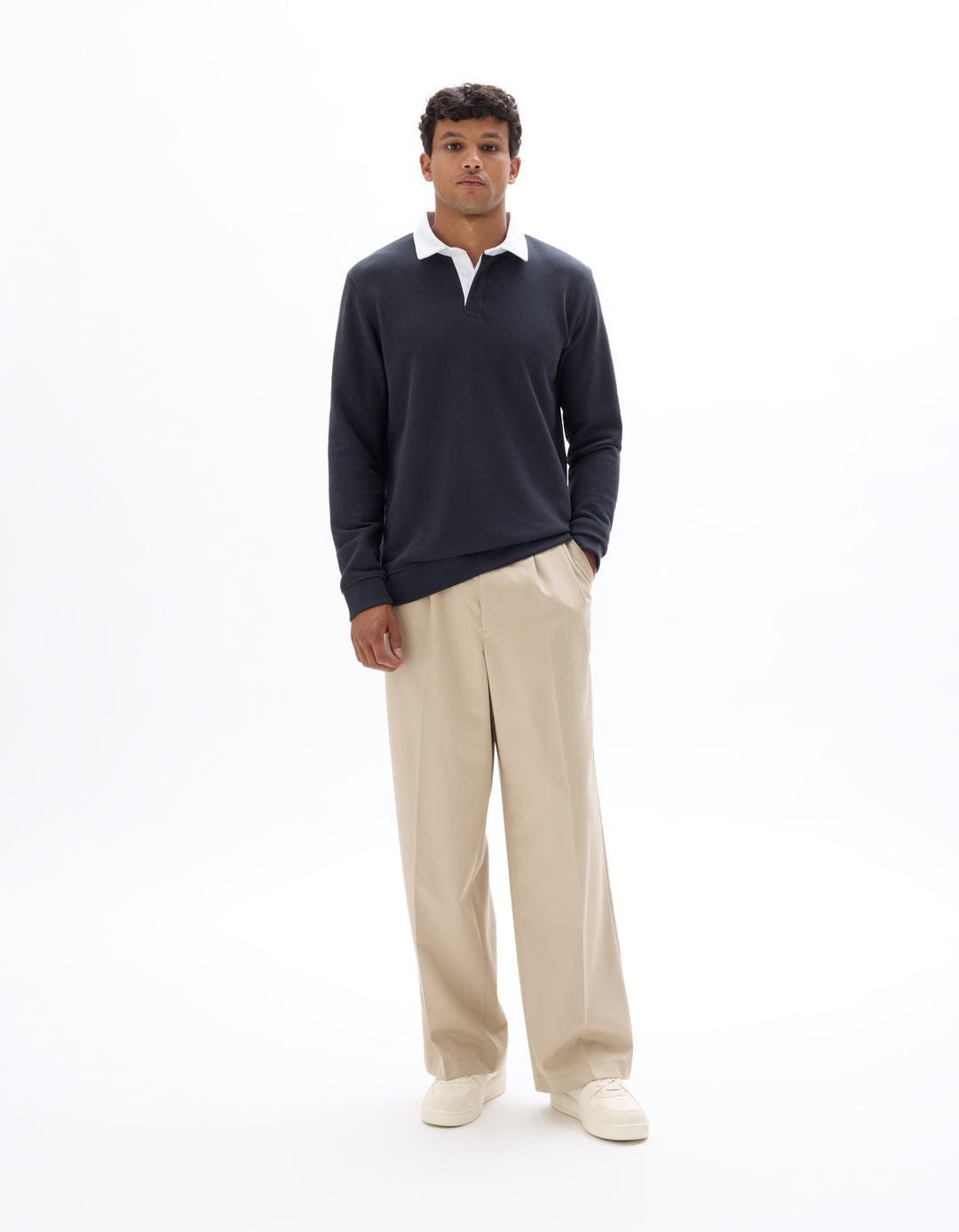 Men - Knitted - Polo Shirt - Long sleeves