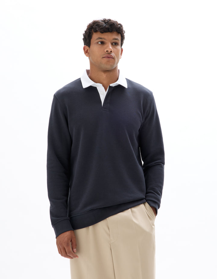 Men - Knitted - Polo Shirt - Long sleeves