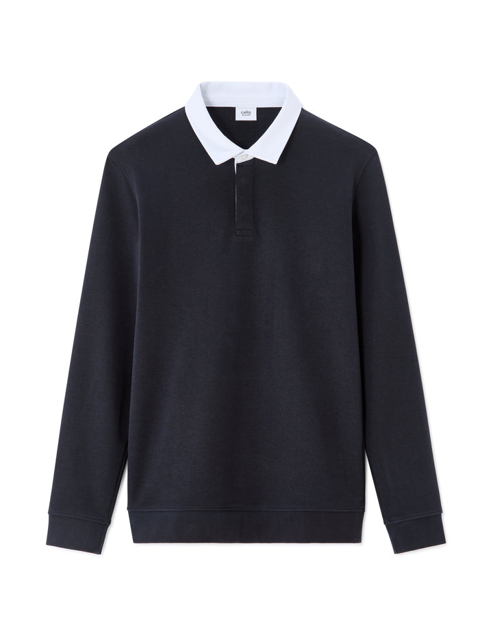 Men - Knitted - Polo Shirt - Long sleeves