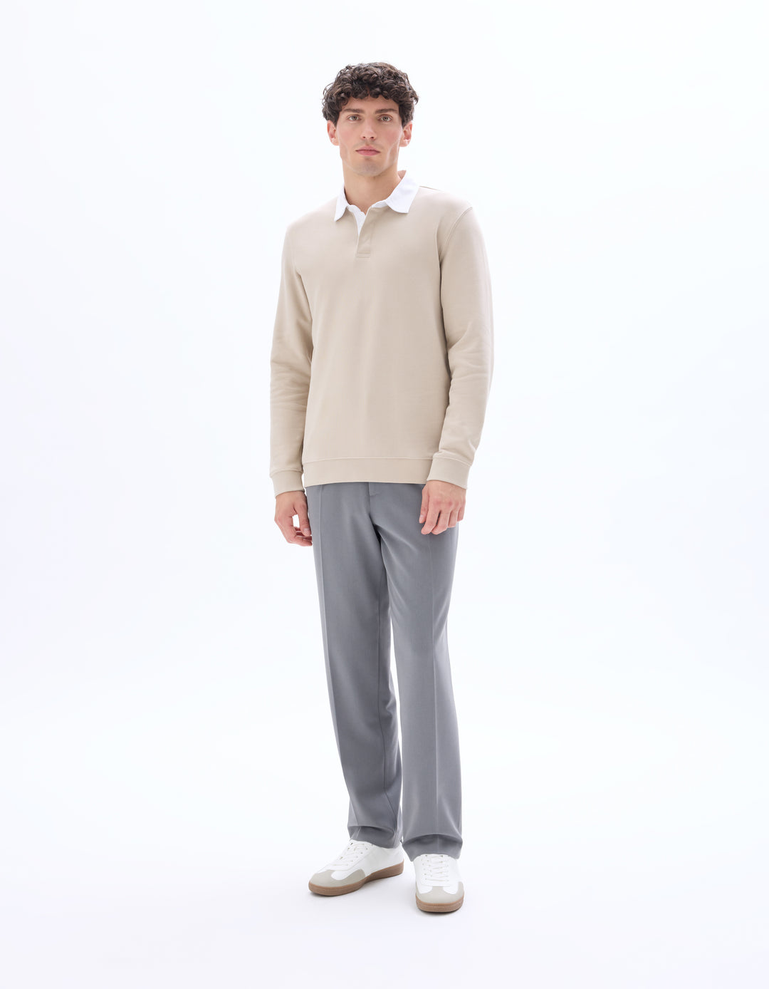 Men - Knitted - Polo Shirt - Long sleeves