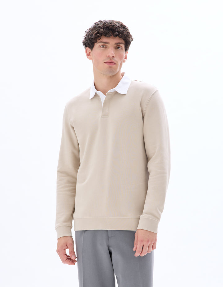 Men - Knitted - Polo Shirt - Long sleeves