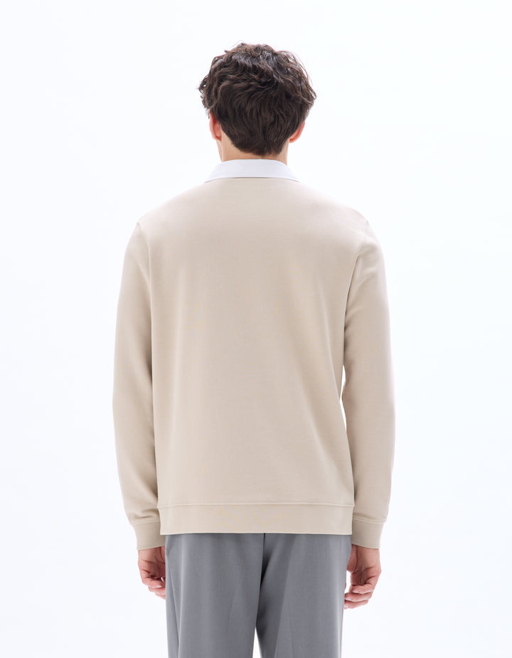 Men - Knitted - Polo Shirt - Long sleeves