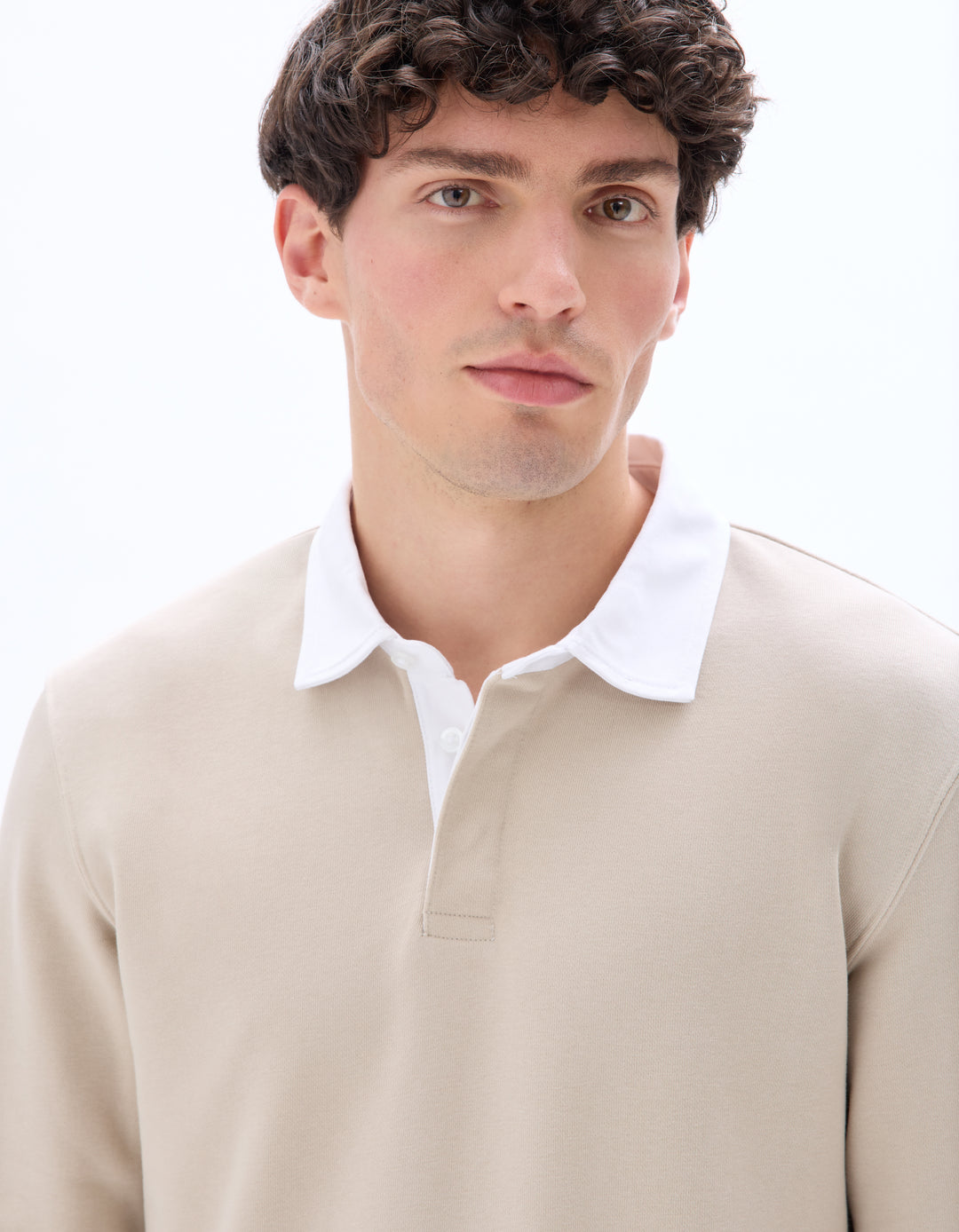 Men - Knitted - Polo Shirt - Long sleeves