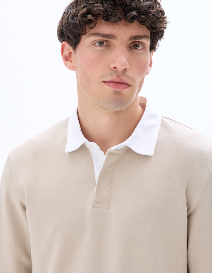 Men - Knitted - Polo Shirt - Long sleeves