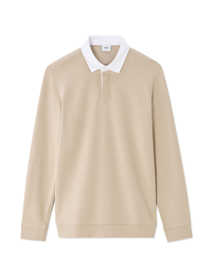 Men - Knitted - Polo Shirt - Long sleeves
