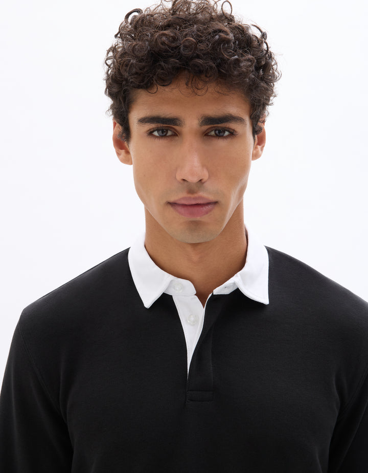 Men - Knitted - Polo Shirt - Long sleeves