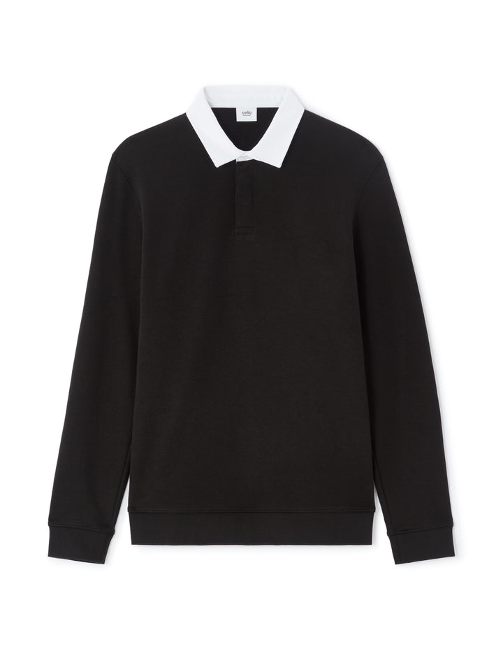 Men - Knitted - Polo Shirt - Long sleeves