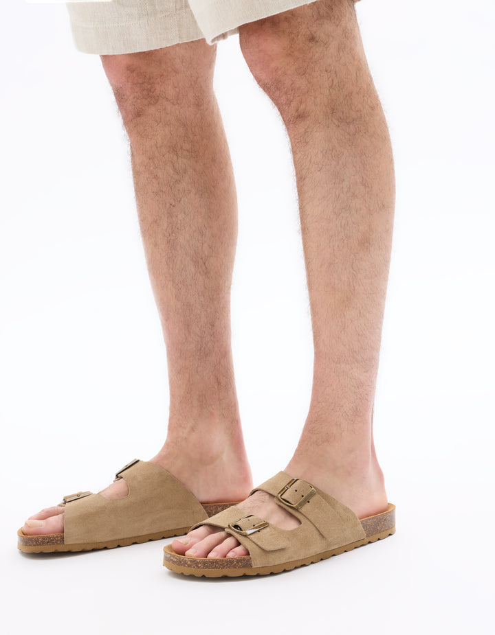 Shoes - rubber/plastic outer soles - leather uppers - cut-outs/straps - Men
