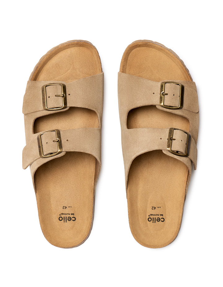 Shoes - rubber/plastic outer soles - leather uppers - cut-outs/straps - Men