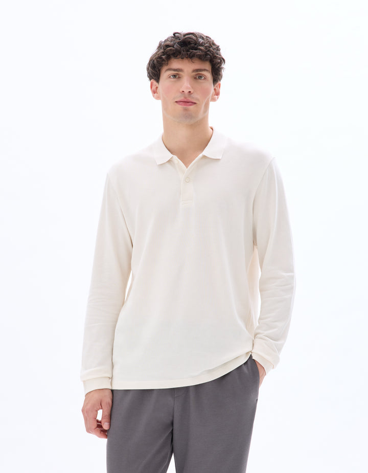Men - Knitted - Polo Shirt - Long sleeves