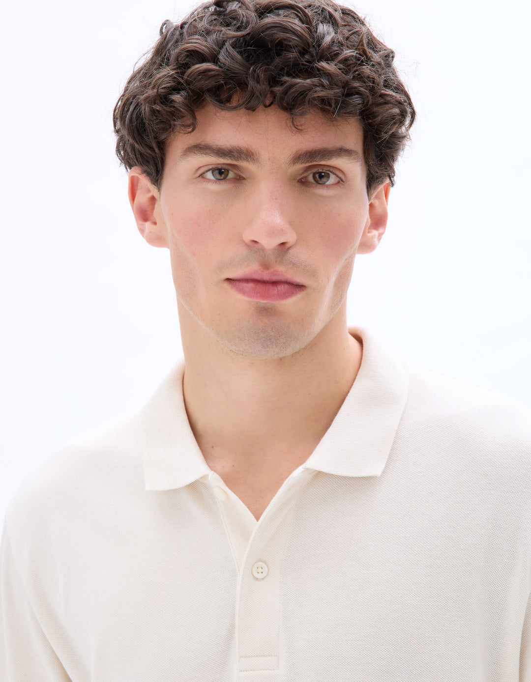 Men - Knitted - Polo Shirt - Long sleeves