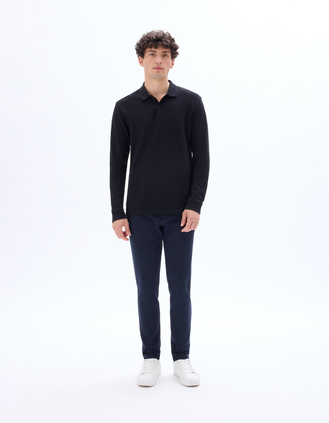 Men - Knitted - Polo Shirt - Long sleeves