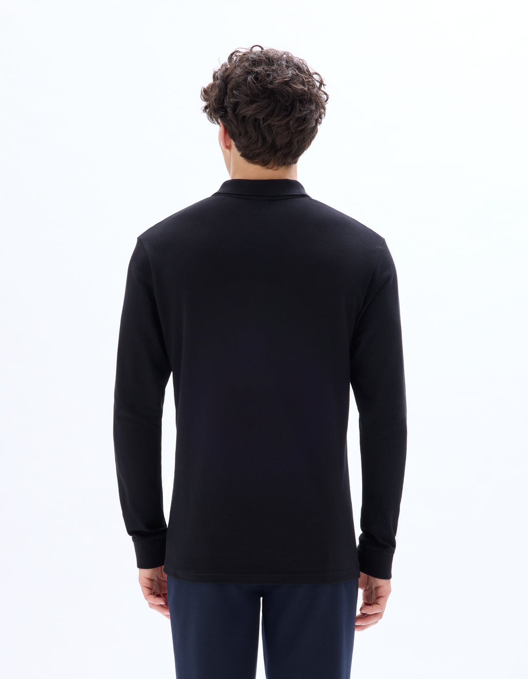 Men - Knitted - Polo Shirt - Long sleeves