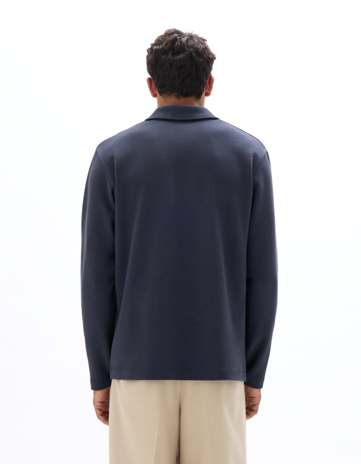 Men - Knitted - Polo Shirt - Long sleeves