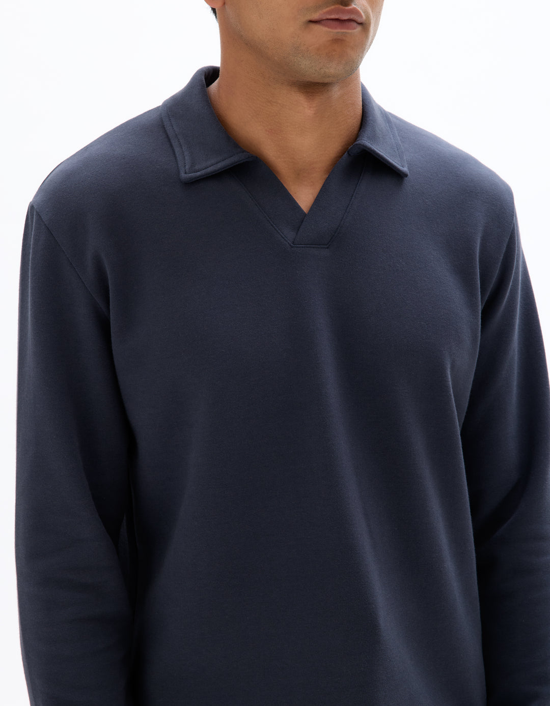 Men - Knitted - Polo Shirt - Long sleeves