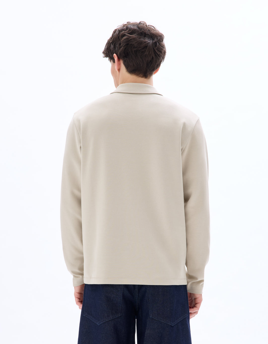 Men - Knitted - Polo Shirt - Long sleeves
