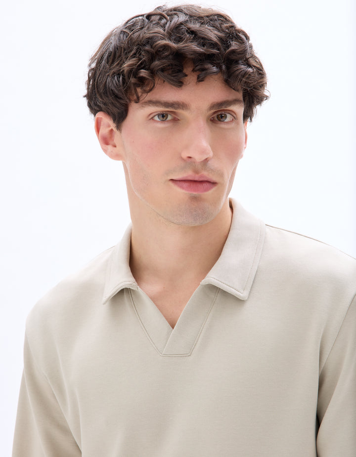 Men - Knitted - Polo Shirt - Long sleeves