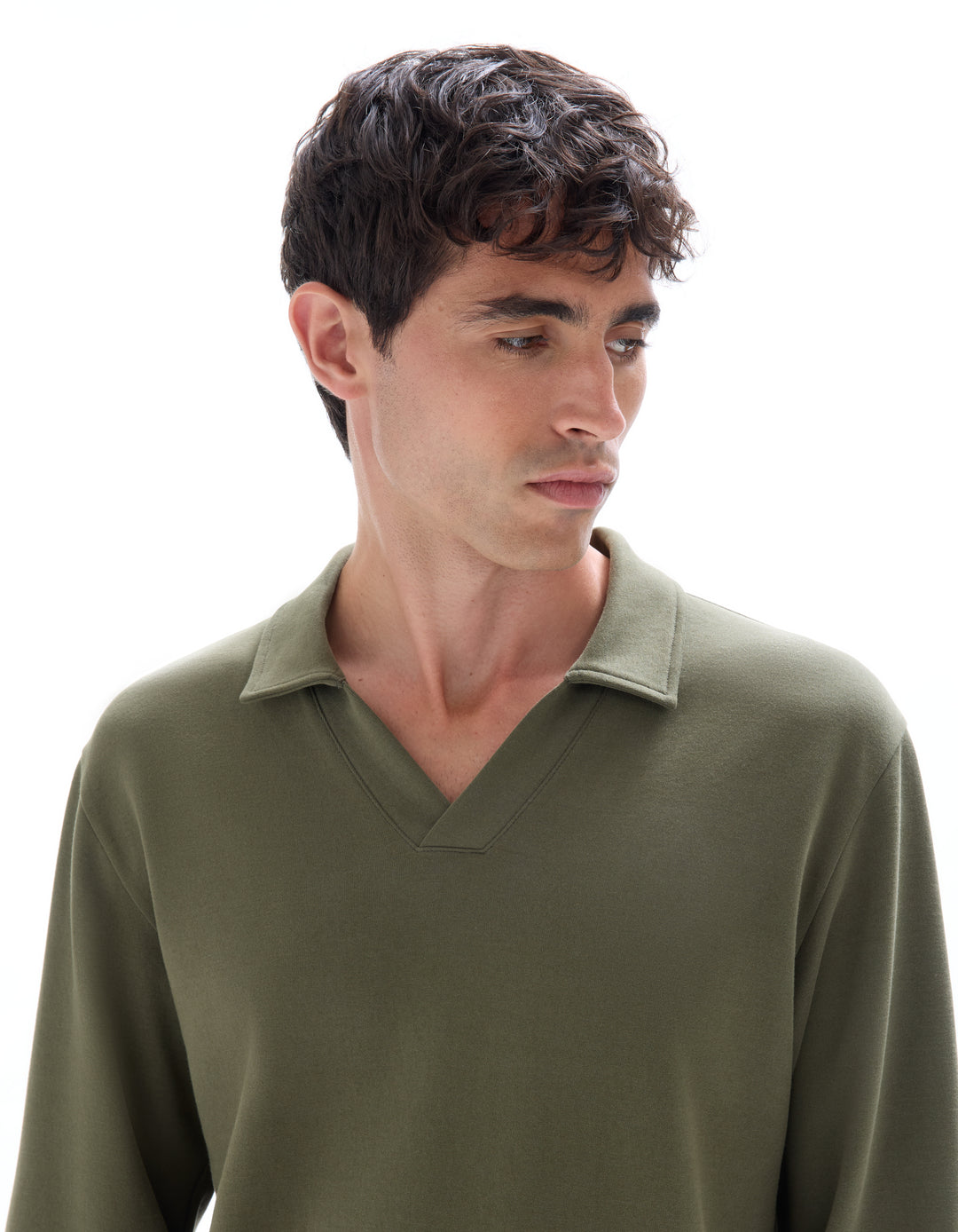 Men - Knitted - Polo Shirt - Long sleeves