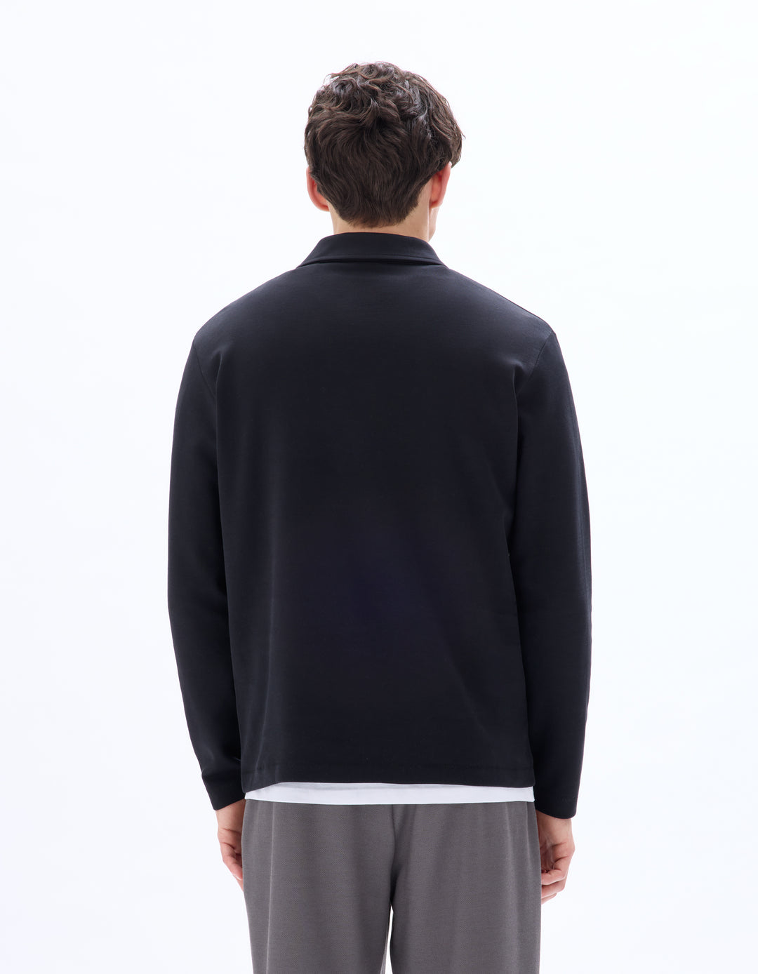 Men - Knitted - Polo Shirt - Long sleeves