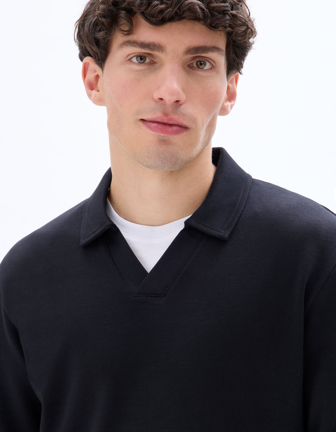 Men - Knitted - Polo Shirt - Long sleeves