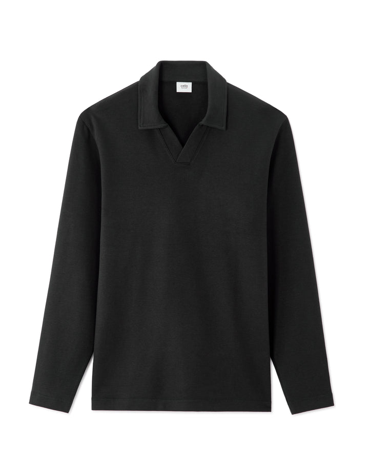 Men - Knitted - Polo Shirt - Long sleeves
