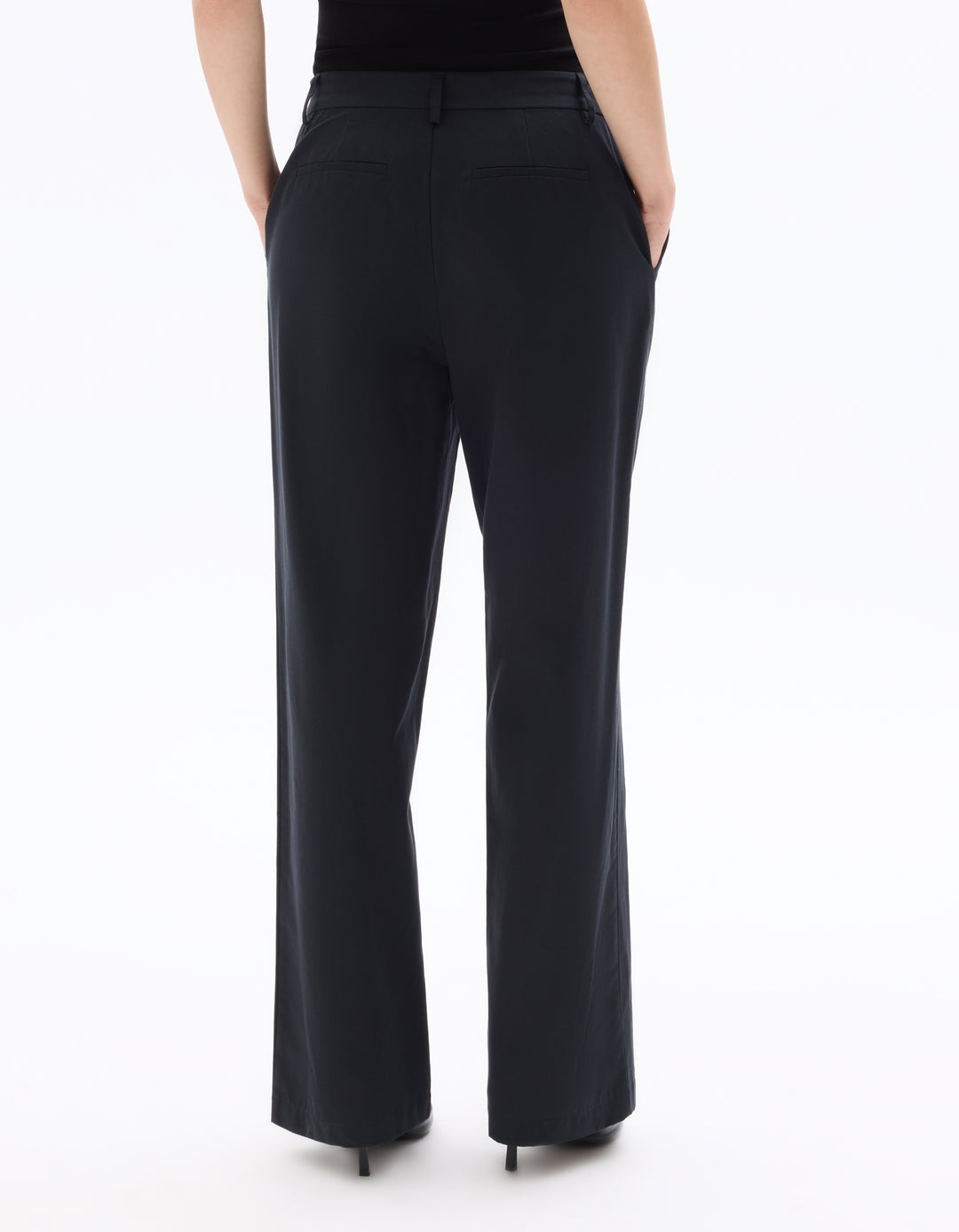 High-waisted straight-leg trousers