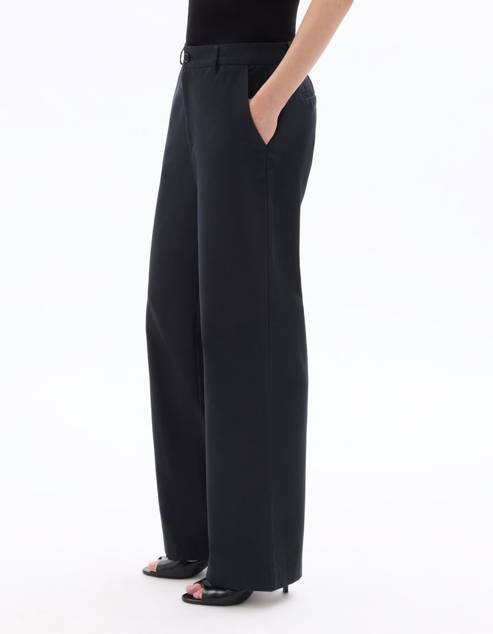 High-waisted straight-leg trousers