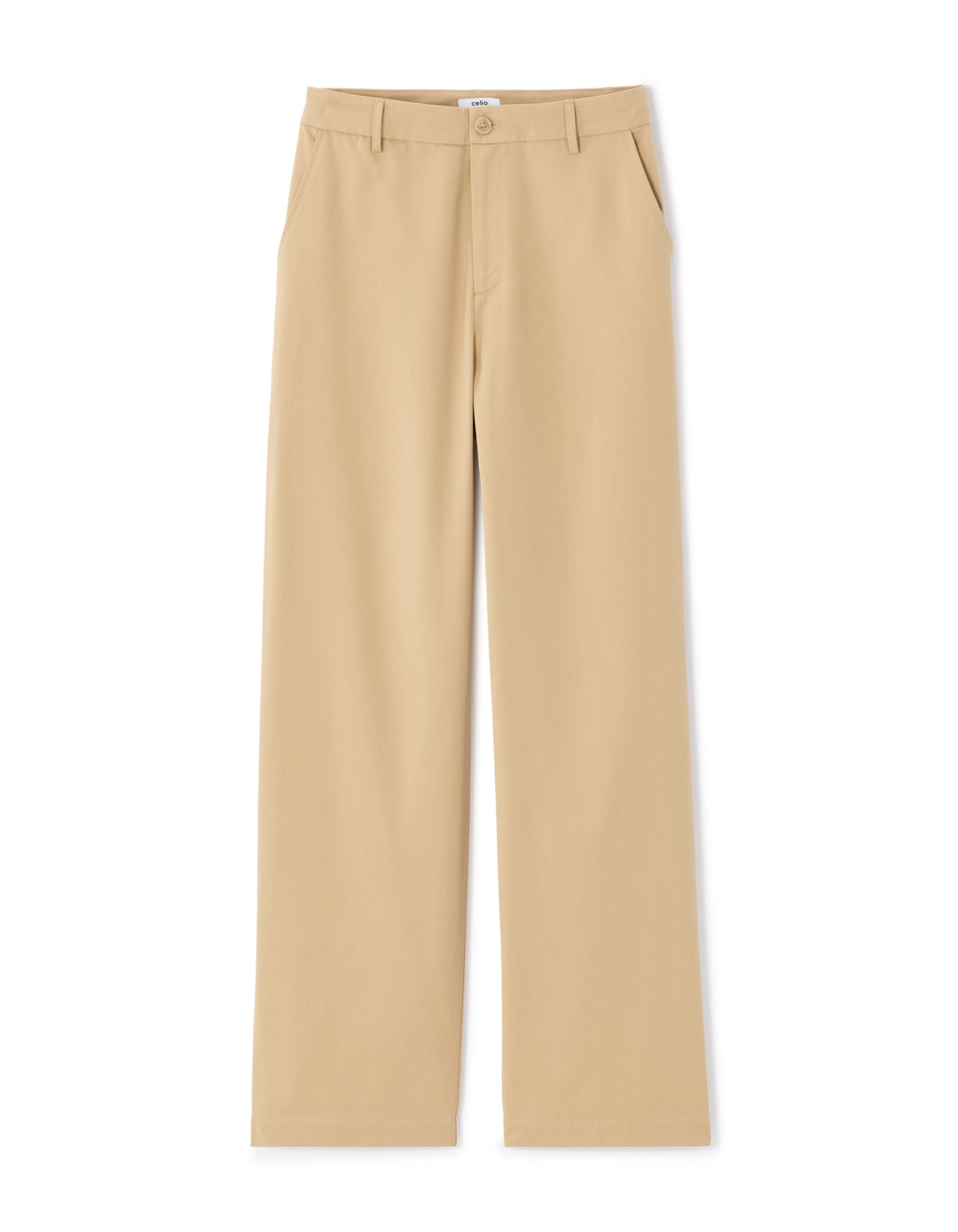 High-waisted straight-leg trousers