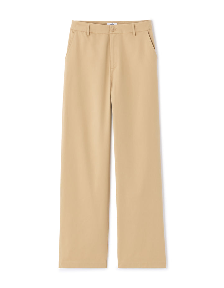 High-waisted straight-leg trousers