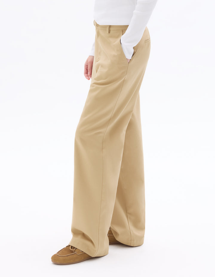 High-waisted straight-leg trousers