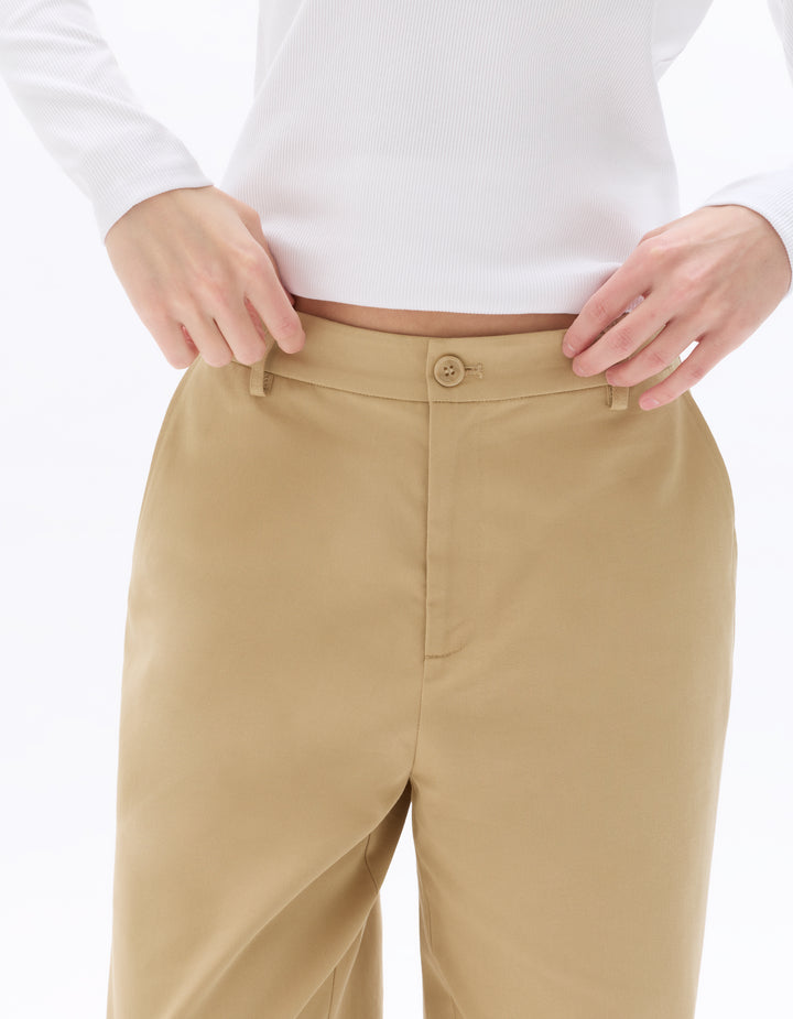 High-waisted straight-leg trousers