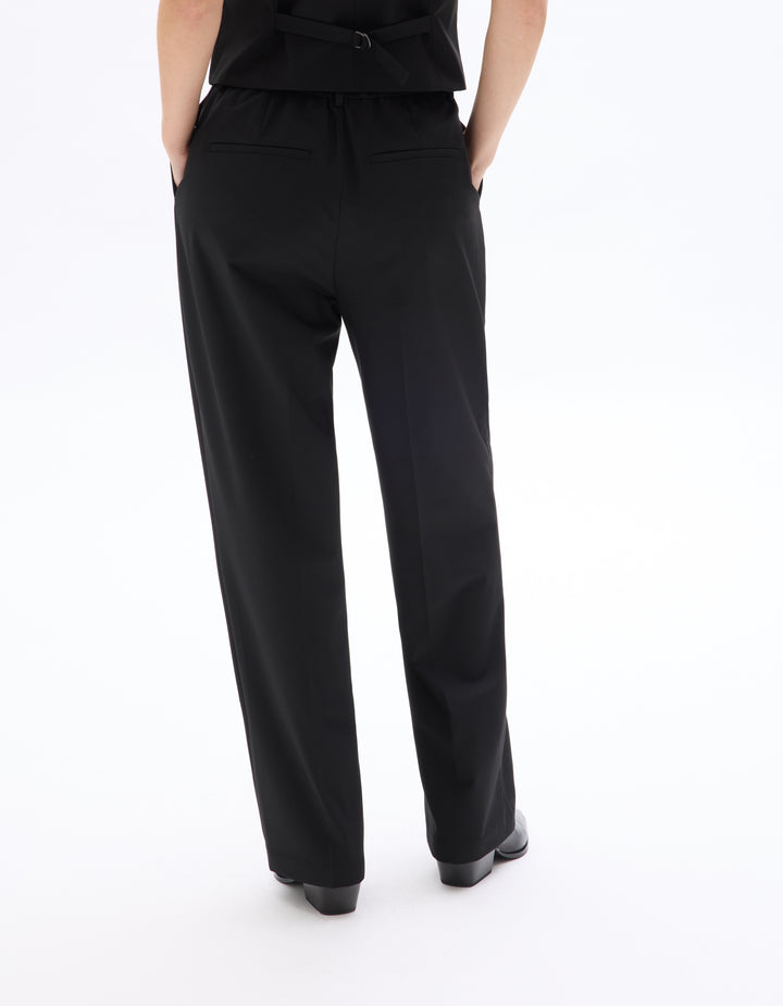 Straight-leg dress trousers with elasticated back