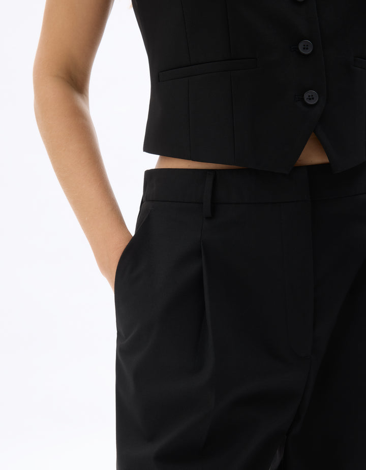 Straight-leg dress trousers with elasticated back