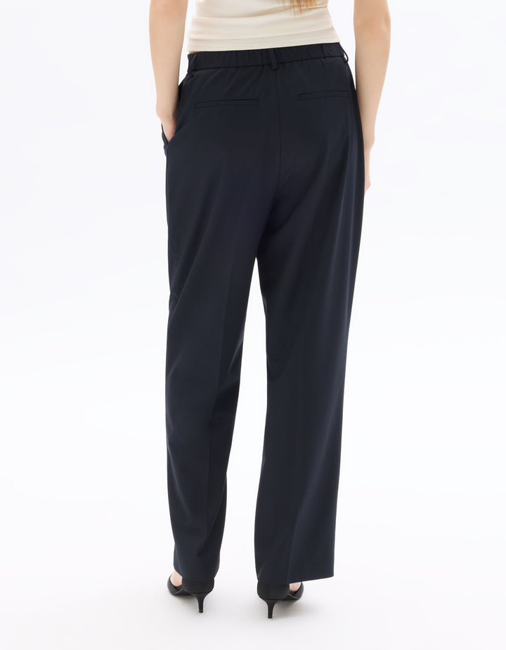 Straight-leg dress trousers with elasticated back