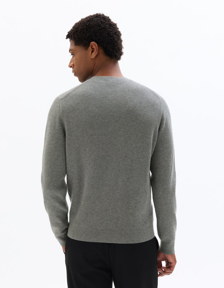 Ribbed Round Neck Sweater