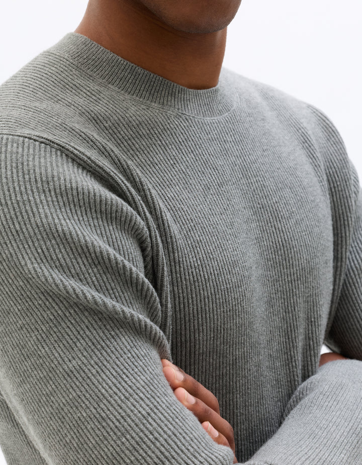 Ribbed Round Neck Sweater